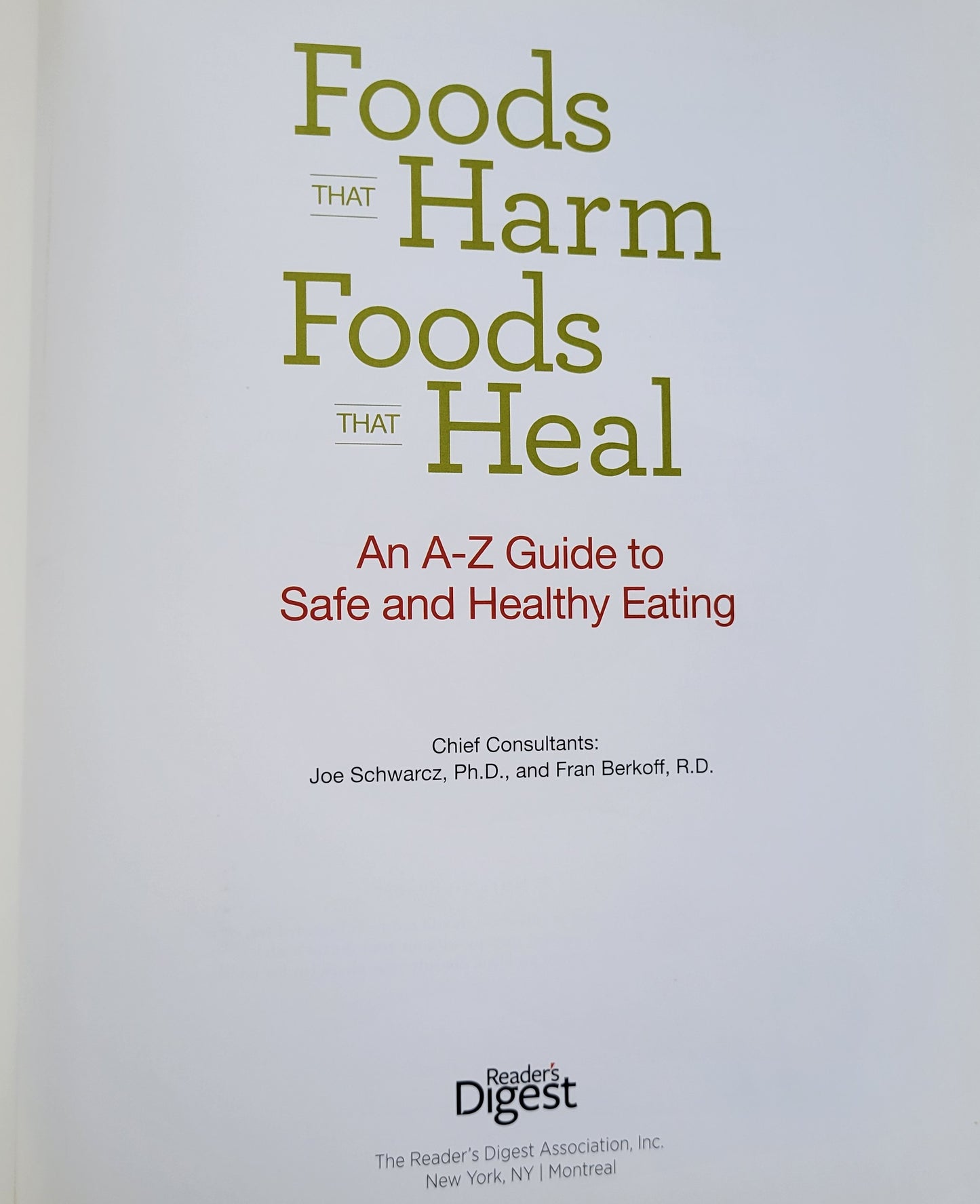 Foods That Harm, Foods That Heal, Reader's Digest, 2004