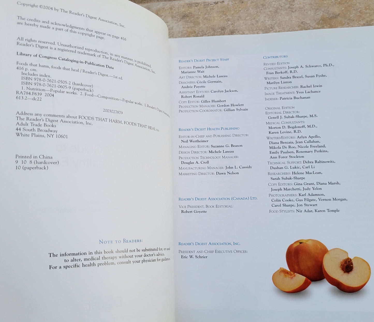 Foods That Harm, Foods That Heal, Reader's Digest, 2004