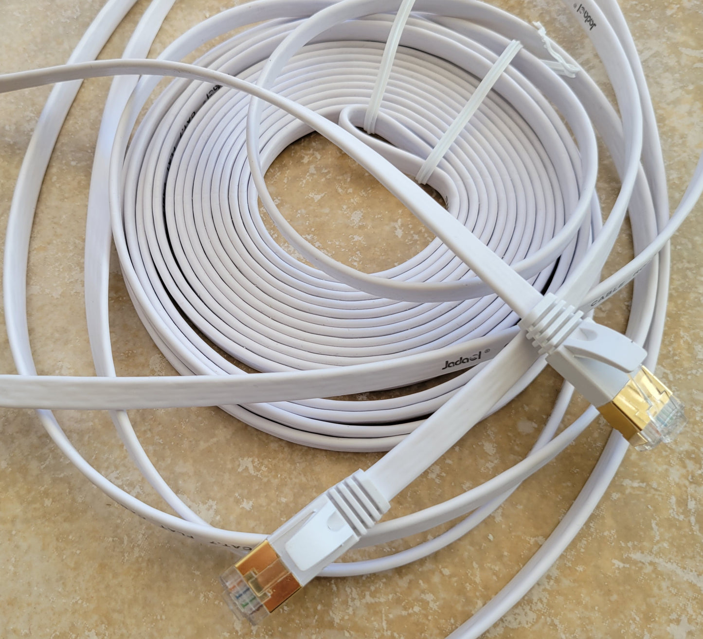 Jadaol Cat 7 Ethernet Cable 25 feet, Flat RJ45 LAN Patch Cable