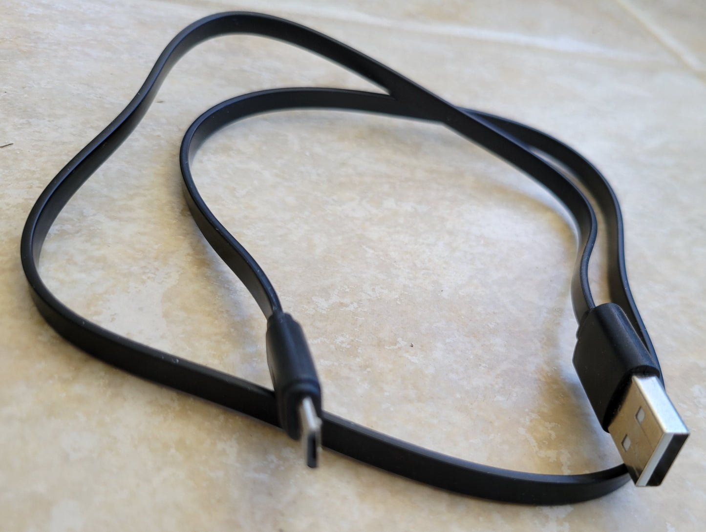 USB A to Micro USB Flat Cable, 2 Feet