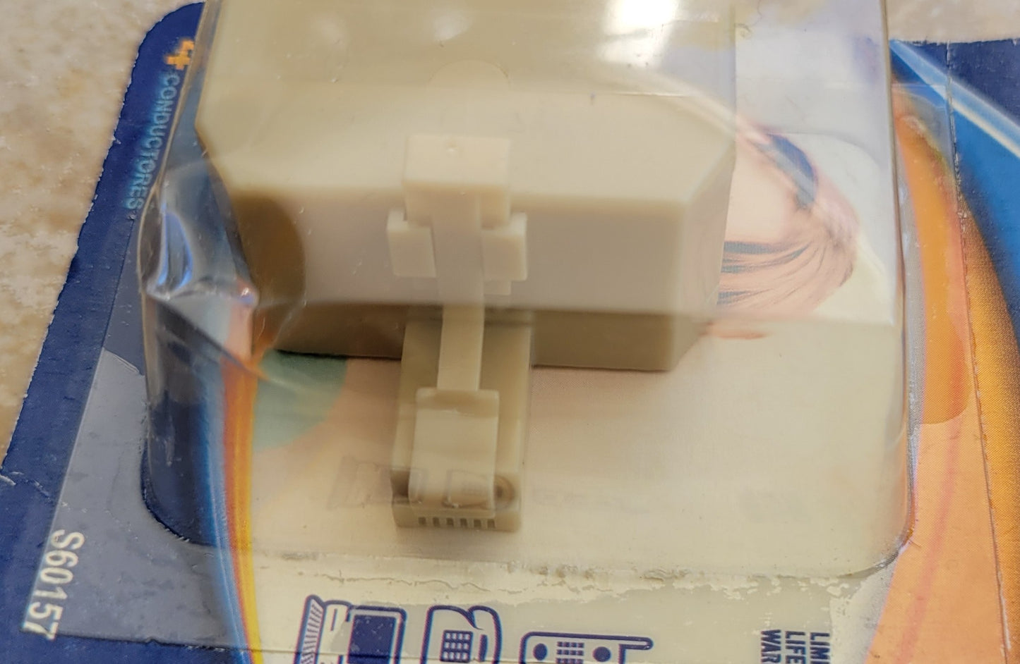 Triplex 2-Line Jack, Splits a Two-Line Outlet Three Ways