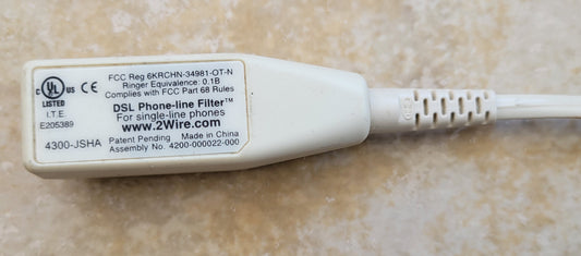DSL Phone-line Filter, RJ-11 Phone Jack, 2Wire