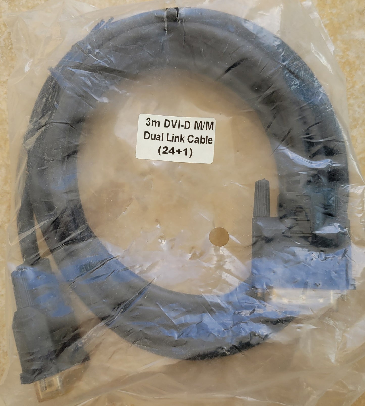 DVI-D Male to Male Dual Link Cable, 3-Meter
