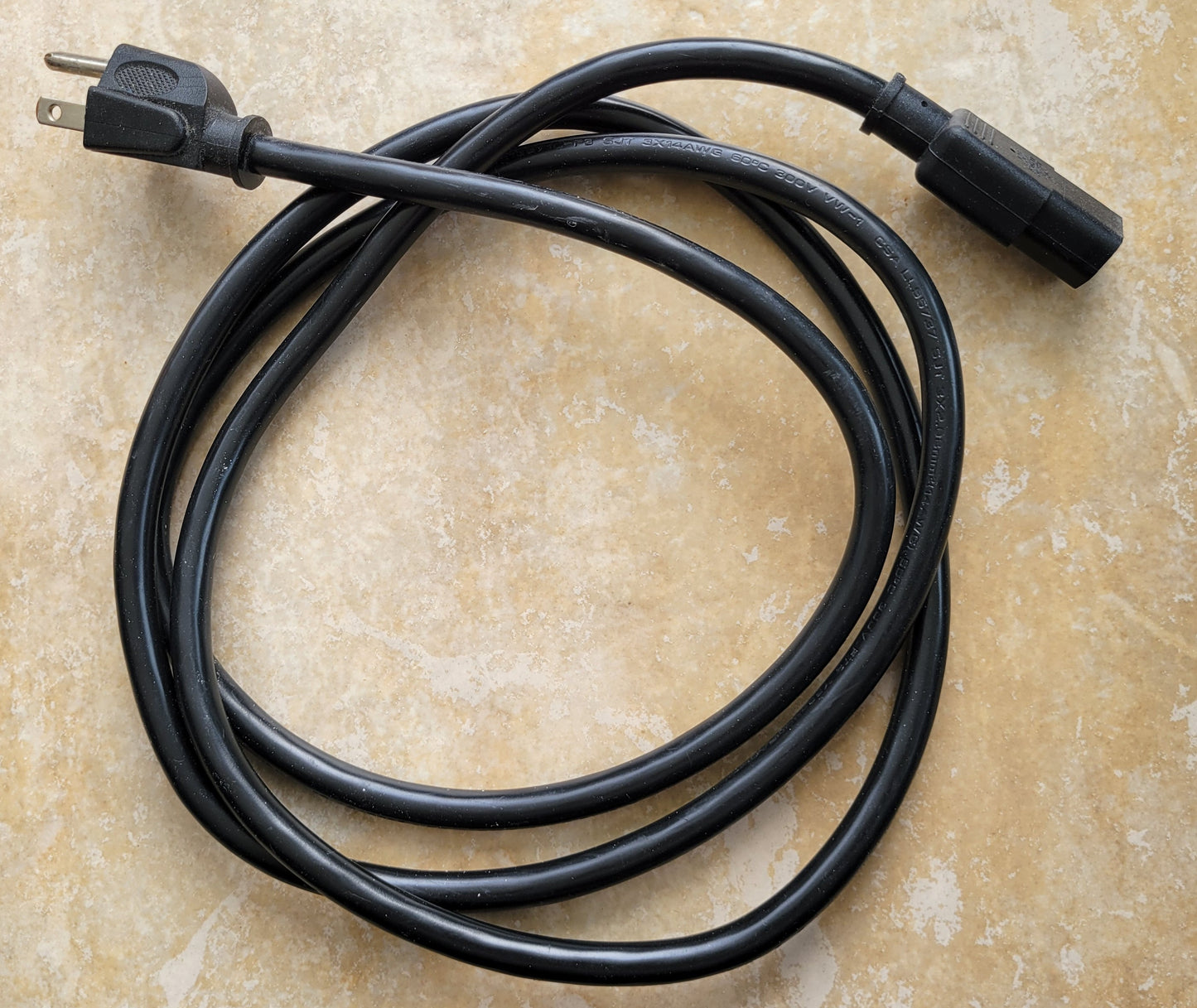 CSA LL95737 SJT 3x14 AWG, 300V, VW-1 Heavy Duty Computer Power Cord, 6 Feet