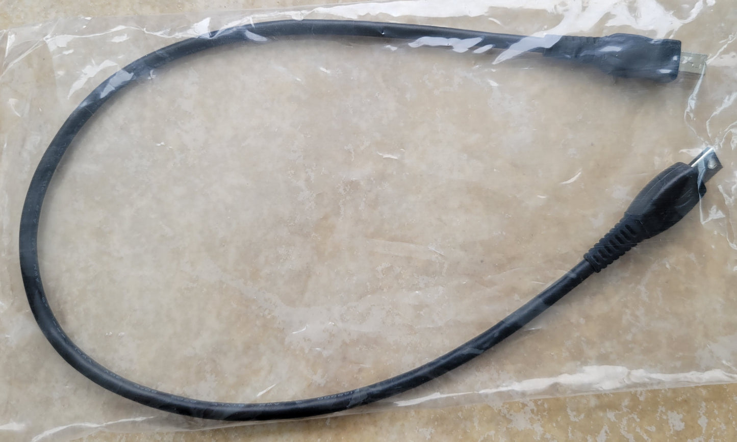 Short USB 2.0 Type-B Male to Mini-B 5-Pin Male Data Cable - Black