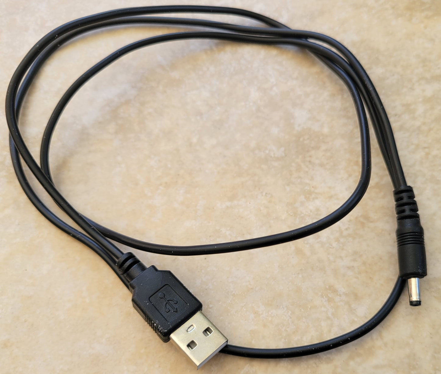USB to DC Barrel Jack Power Cable - 5V DC Charging Cord