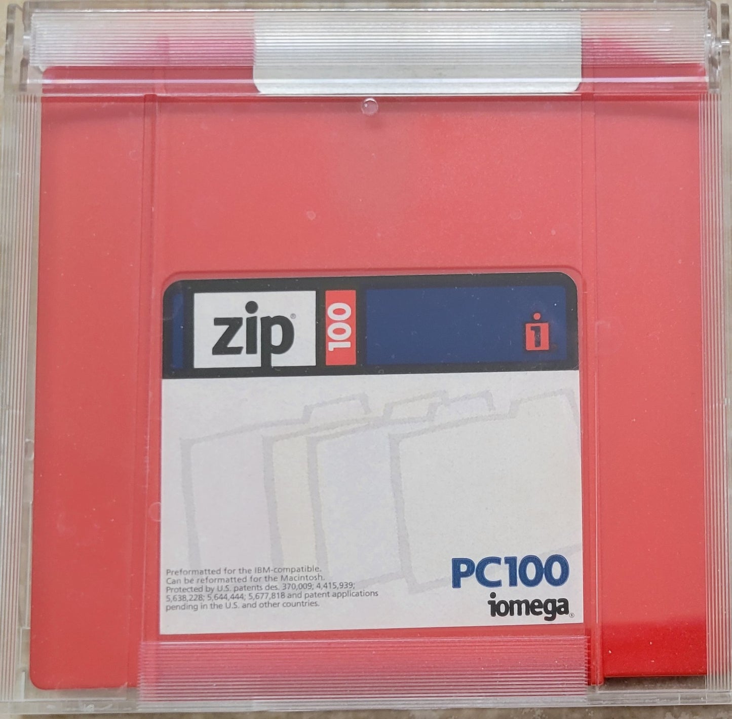 IOMEGA PC100 Zip Disk for Windows and Macintosh, Red
