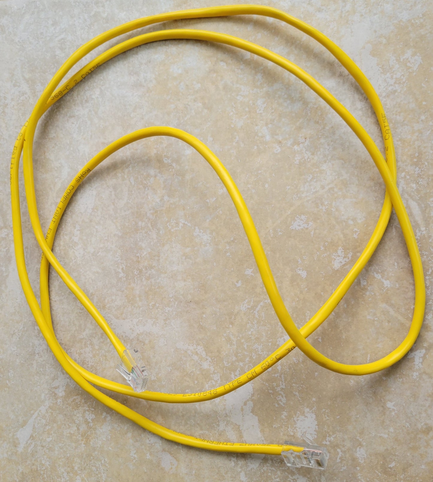 CAT 5E Ethernet Cable, 350MHz, RJ-45, 24 AWG 4PR, E310848, Yellow, 6 Feet