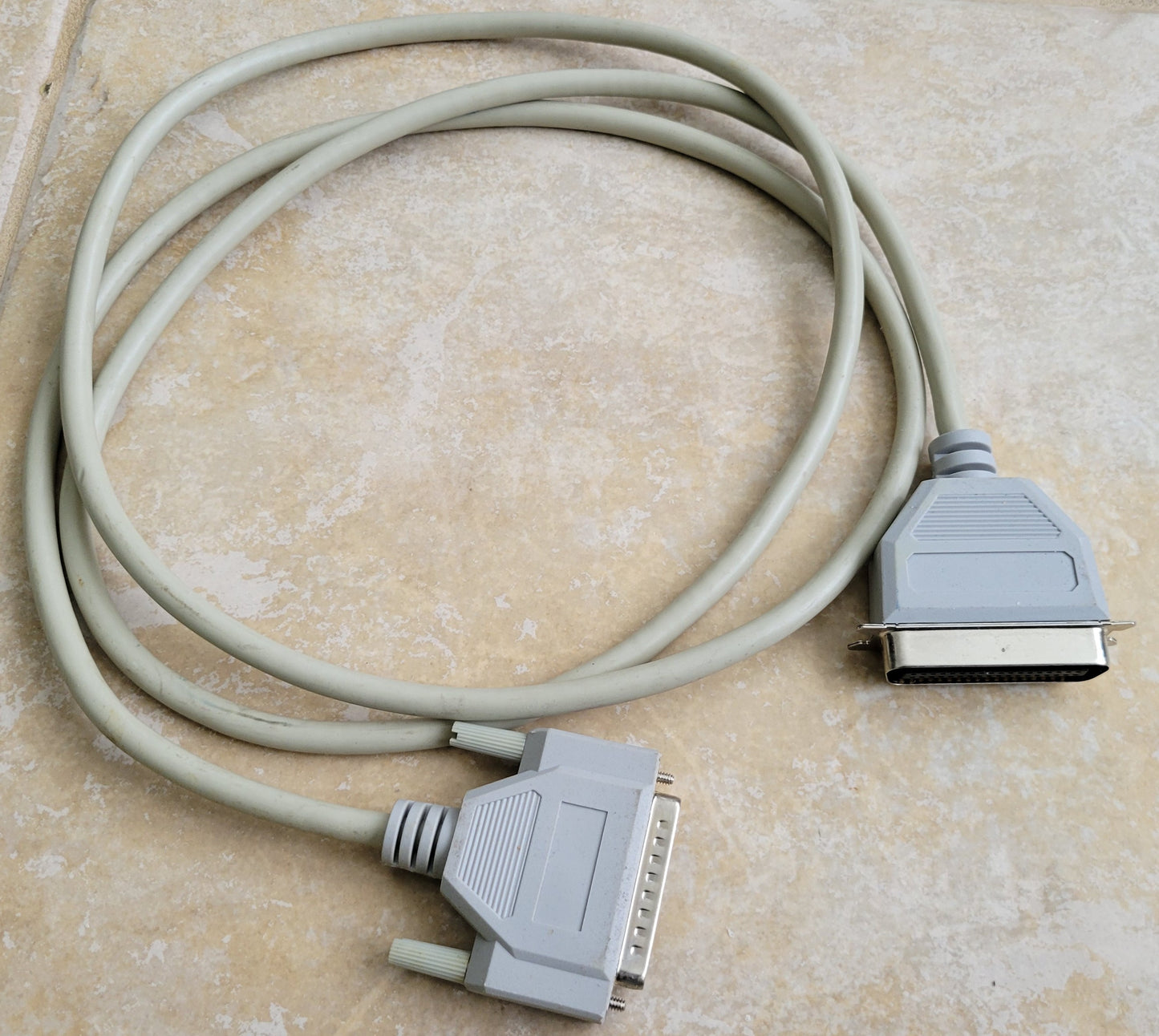 Parallel Printer Cable DB25 Male to Centronics 36-Pin Male, Gray, IEEE 1284