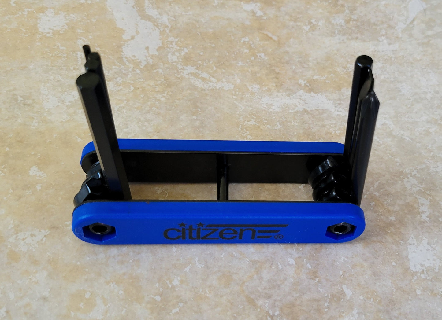 Citizen Bike Folding Multi-Tool, 7-in-1 Hex Key &amp; Screwdriver Set, Blue/Black