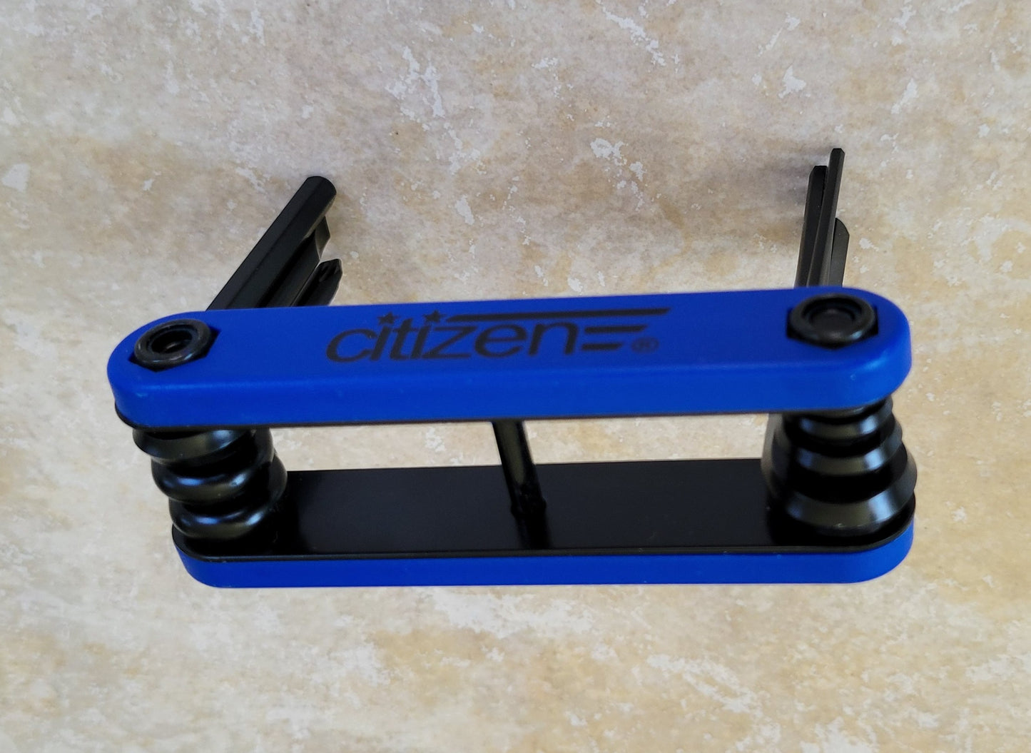 Citizen Bike Folding Multi-Tool, 7-in-1 Hex Key &amp; Screwdriver Set, Blue/Black