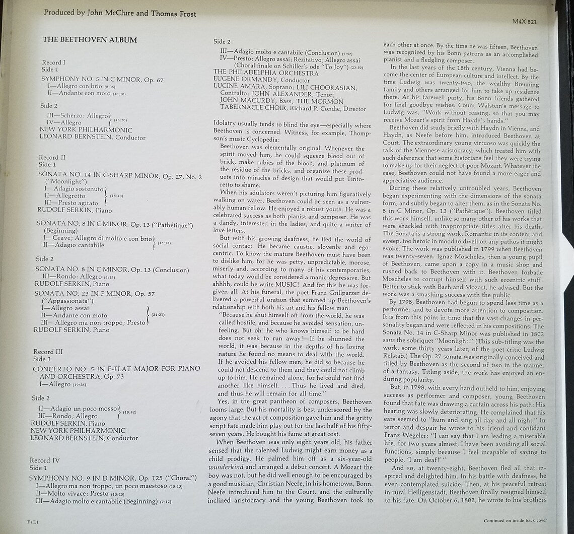 LP Record - 4 Records of Beethoven Bicentenary (1770 – 1970)