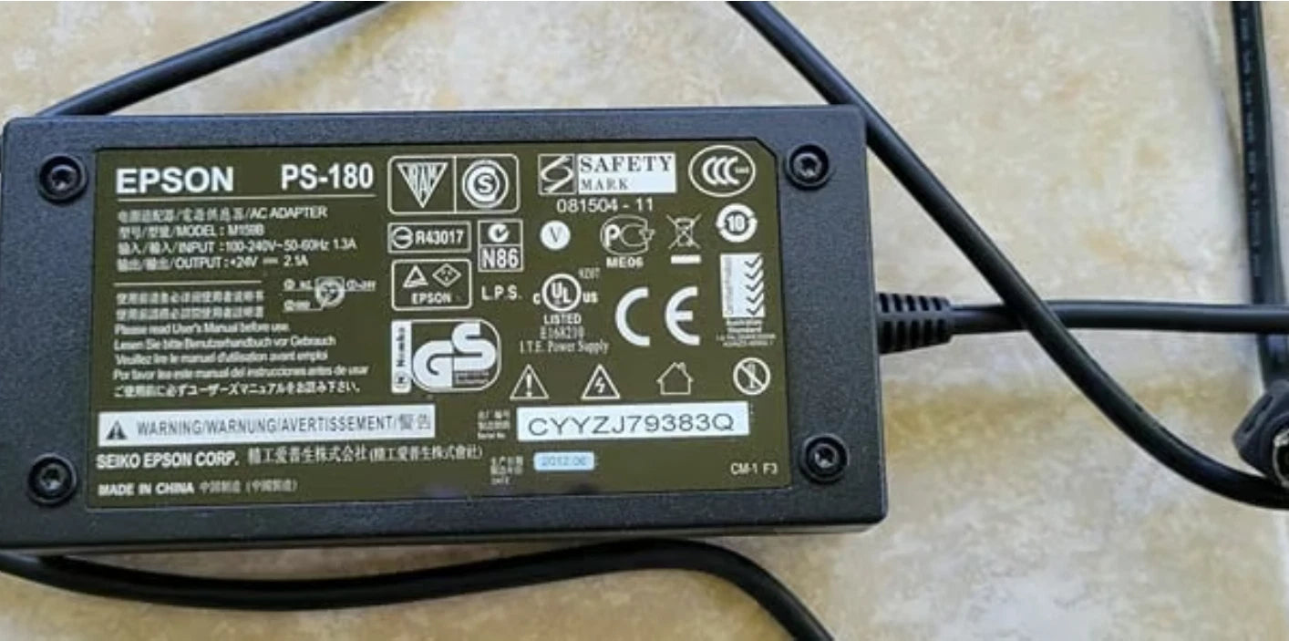 Epson Receipt Printer Power Adapter - PS-180, New